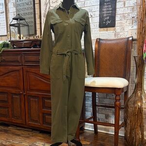 Old Navy Olive Green Belted Jumpsuit